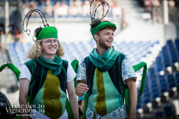 Vevey, le 2 juillet, répétition de la fête des vignerons dans l'arène. - Choristes-percussionnistes, Fourmis, Percussionnistes, Répétitions, Sauterelles, Photographies de la Fête des Vignerons 2019.