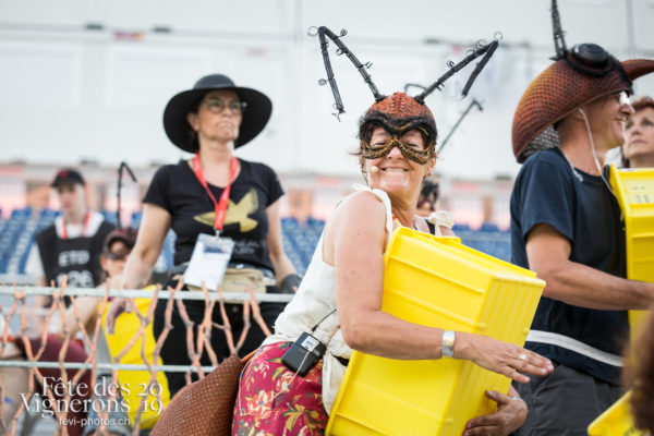 Vevey, le 2 juillet, répétition de la fête des vignerons dans l'arène.
