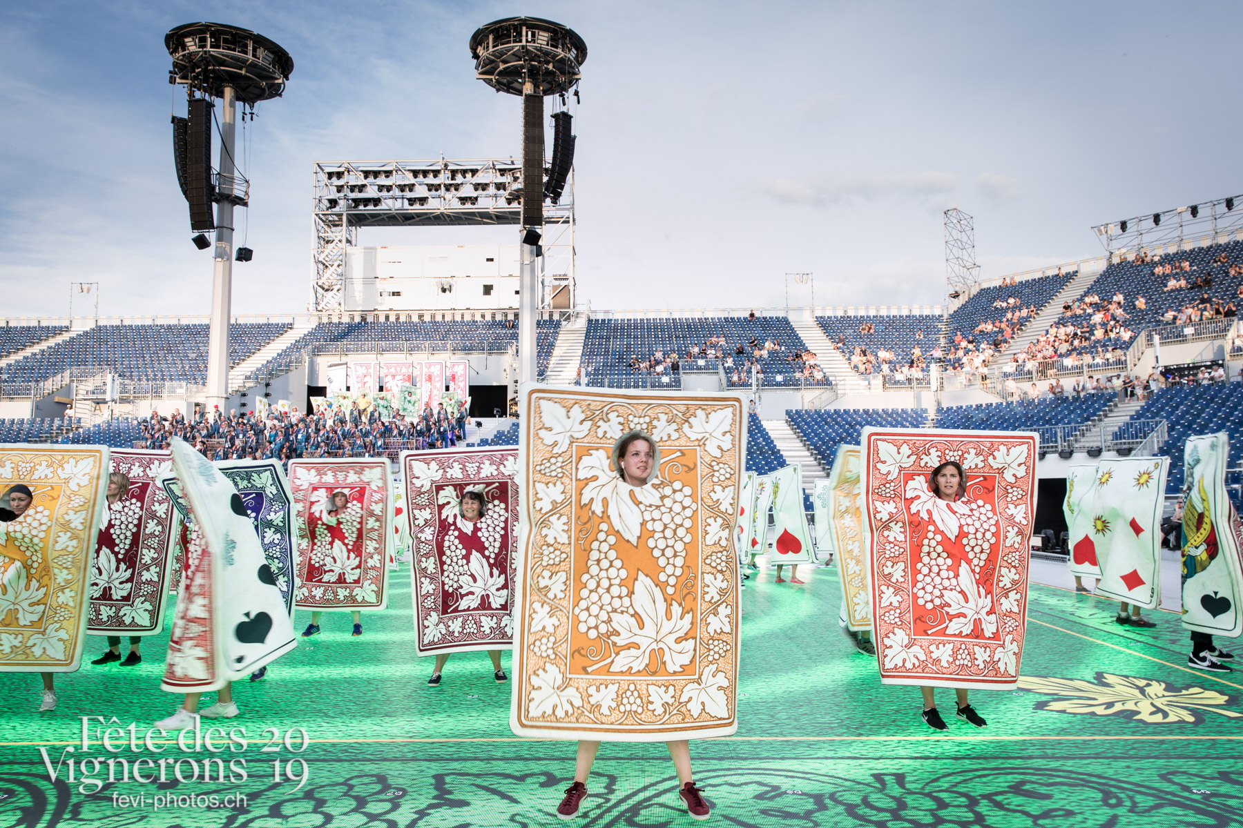 Vevey, le 2 juillet, répétition de la fête des vignerons dans l'arène. - Cartes, Répétitions, Photographies de la Fête des Vignerons 2019.
