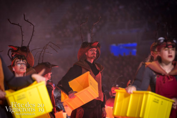 Répétition - Choristes-percussionnistes, Fourmis, percu-choristes, Percussionnistes, Sauterelles, Photographies de la Fête des Vignerons 2019.