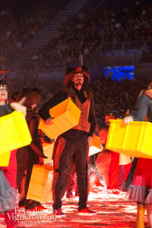 Répétition - Choristes-percussionnistes, Fourmis, percu-choristes, Percussionnistes, Sauterelles, Photographies de la Fête des Vignerons 2019.