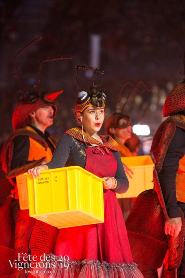 Répétition - Choristes-percussionnistes, Fourmis, percu-choristes, Percussionnistes, Sauterelles, Photographies de la Fête des Vignerons 2019.