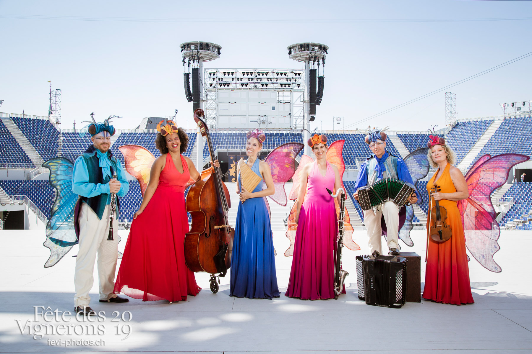 Photo de groupe des musiciens solistes - groupe, Musiciens de la Fête, Musiciens solistes, Portrait, Photographies de la Fête des Vignerons 2019.