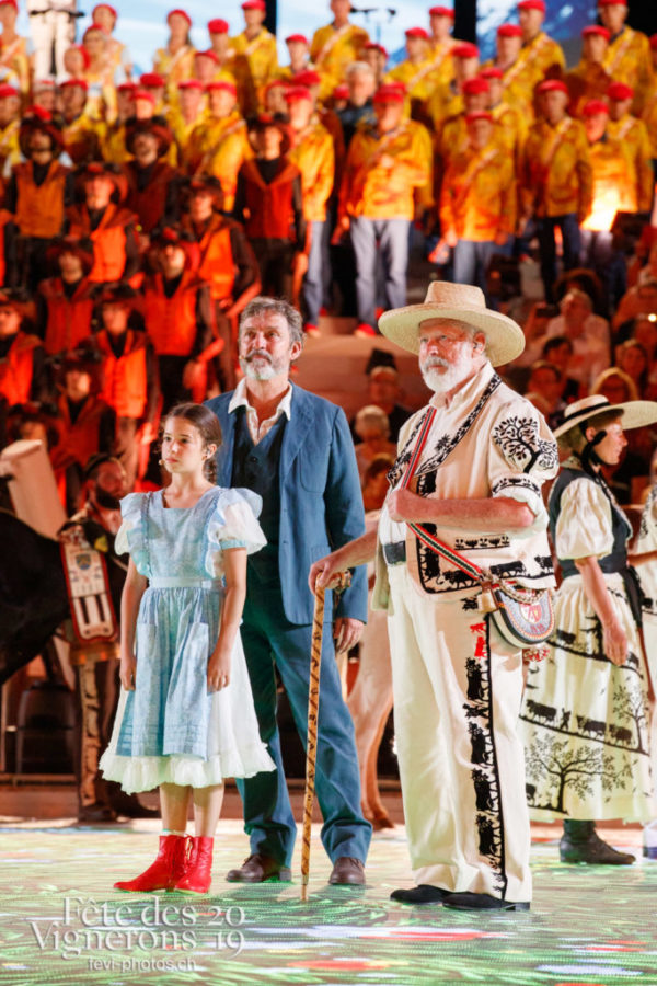 Spectacle - Armailli 1819, Armaillis, Grand-père, Hommes de lait, Michel Voïta, Petite Julie, Ranz des vaches, Spectacle, Photographies de la Fête des Vignerons 2019.