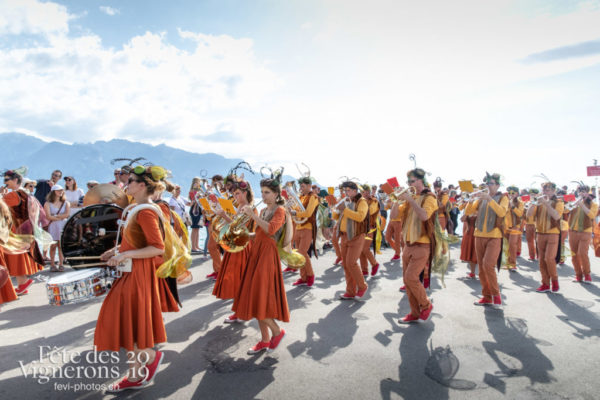 Cortège de la confrérie du 31 juillet 2019, Vevey, fête des vignerons - Cortège, Cortèges Confrérie, Harmonie de la Fête, Musiciens de la Fête, Photographies de la Fête des Vignerons 2019.