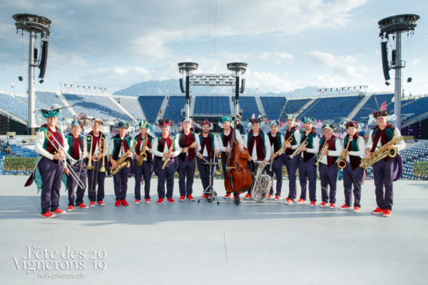 Photo de groupe du Big Band - Big Band, groupe, Photographies de la Fête des Vignerons 2019.