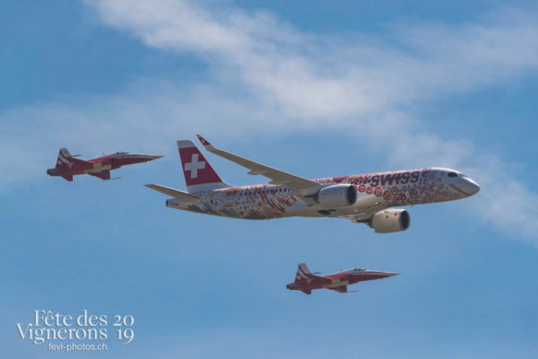 Patrouille et Avion SWISS - Avion Swiss, Patrouille suisse, Photographies de la Fête des Vignerons 2019.